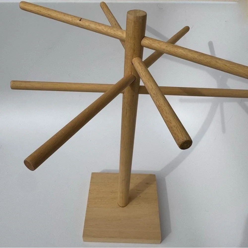 Rowoco Pasta Drying Rack NIB Natural Wood 1995 Vintage Kitchen Foodie Noodles